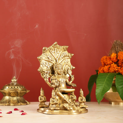 Brass Dakshinamurthy Statue 9"