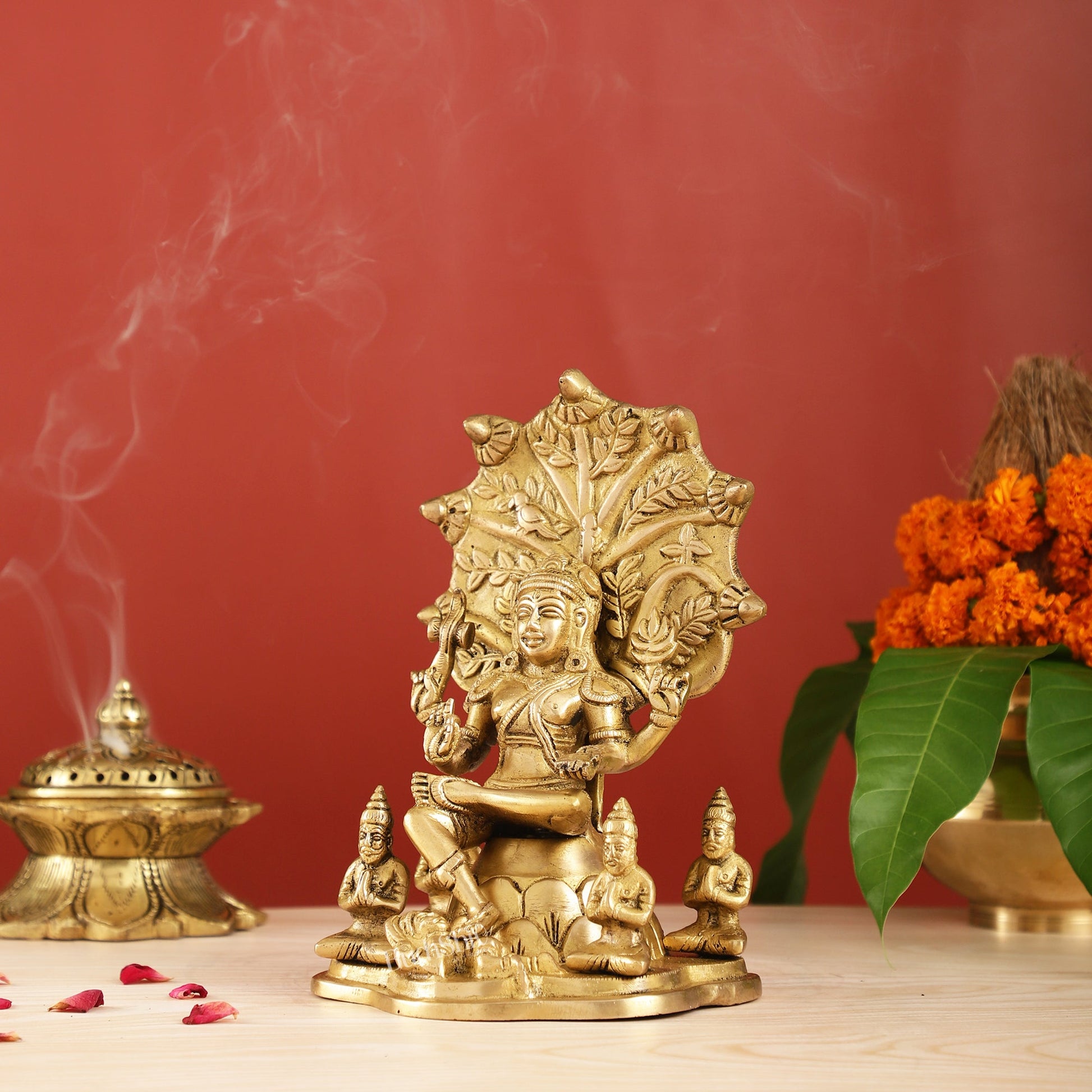 Brass Dakshinamurthy Statue 9"