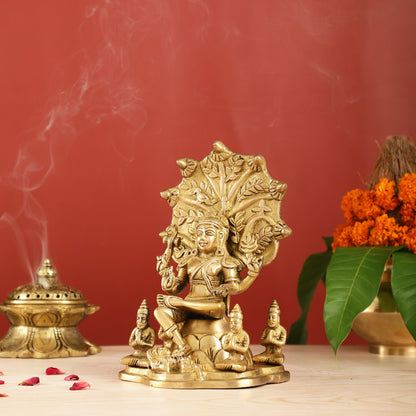 Brass Dakshinamurthy Statue 9"