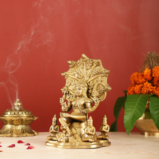 Brass Dakshinamurthy Statue 9"