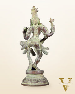 Brass Dancing Ardhanarishvara Statue - 12" stonefinish