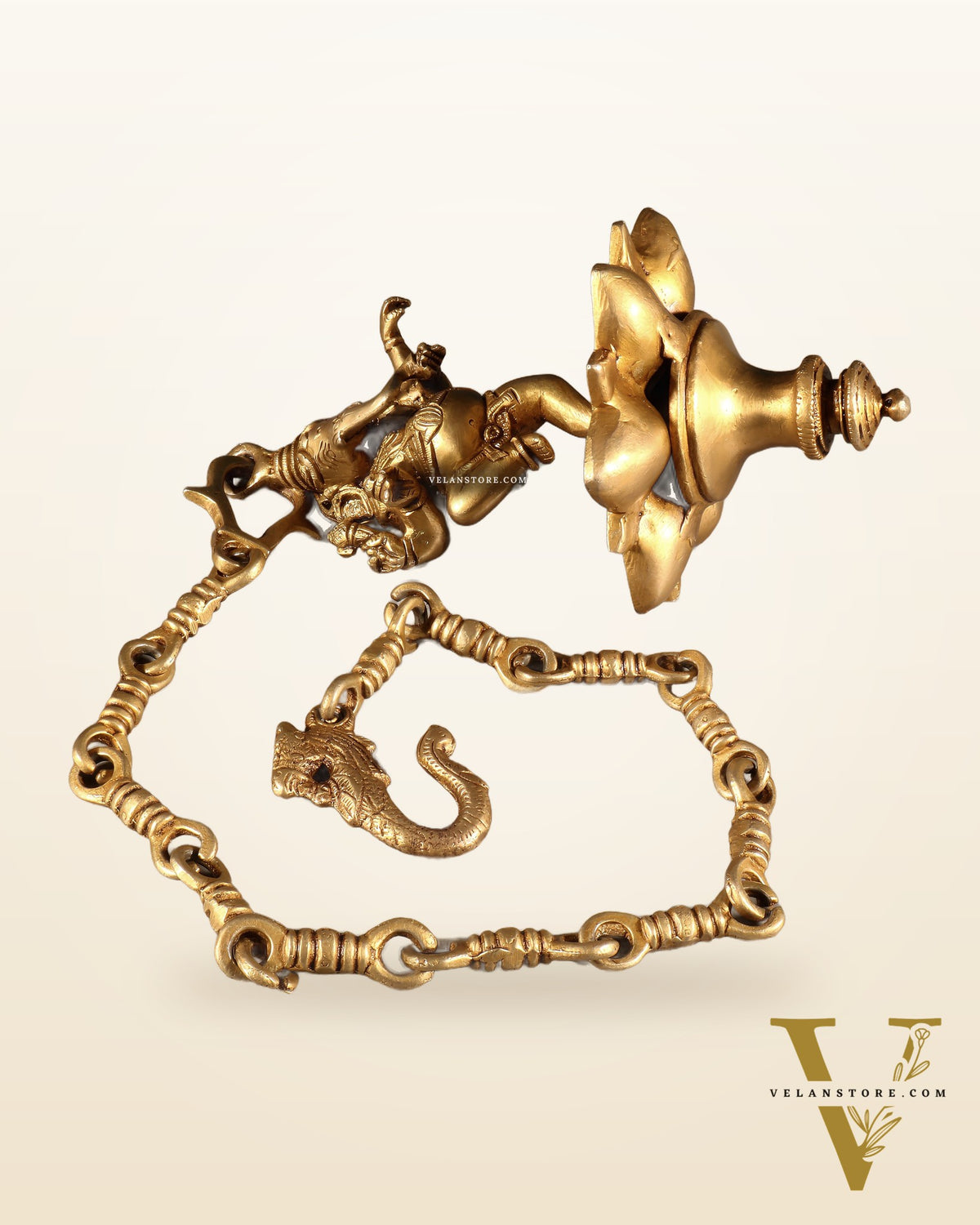 Brass Dancing Ganesha Hanging Oil Lamp
