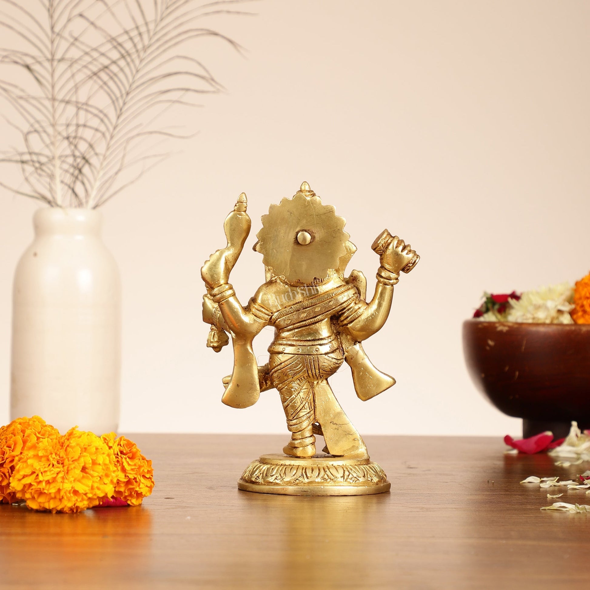 Brass Dancing Ganesha Idol | 6" Height | Artistic Elegance