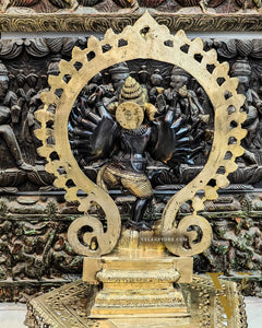 Brass Dancing Ganesha Statue 25" Black gold