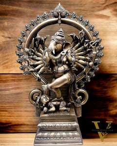 Brass Dancing Ganesha Statue 25" chola Brown