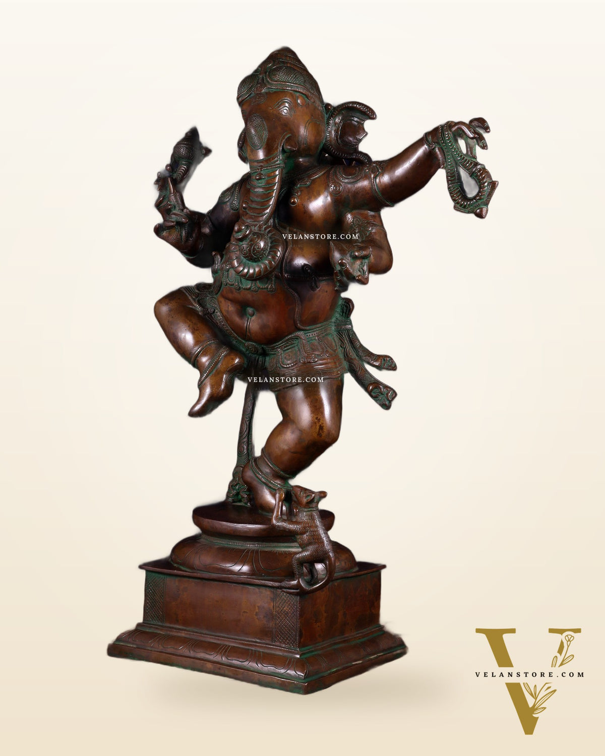 Brass Dancing Ganesha Statue 25" large
