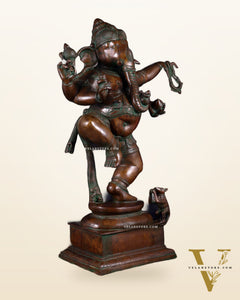 Brass Dancing Ganesha Statue 25" large