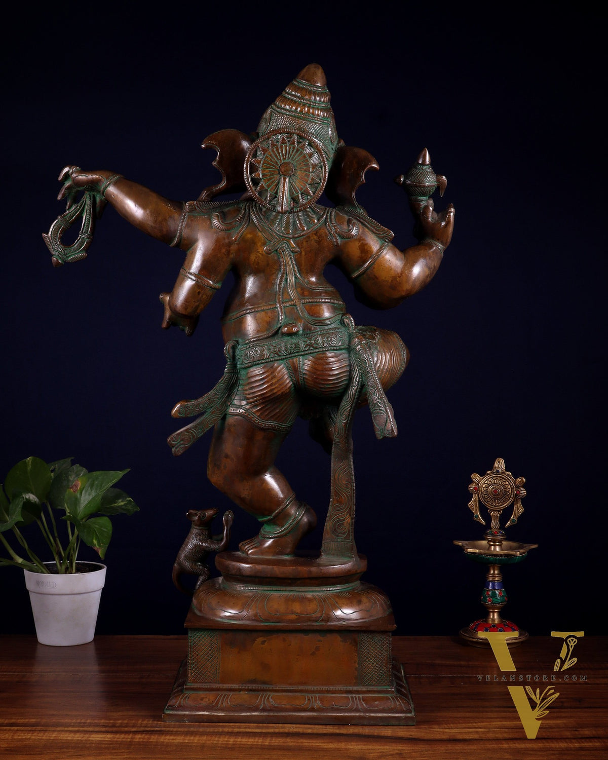 Brass Dancing Ganesha Statue 25" large