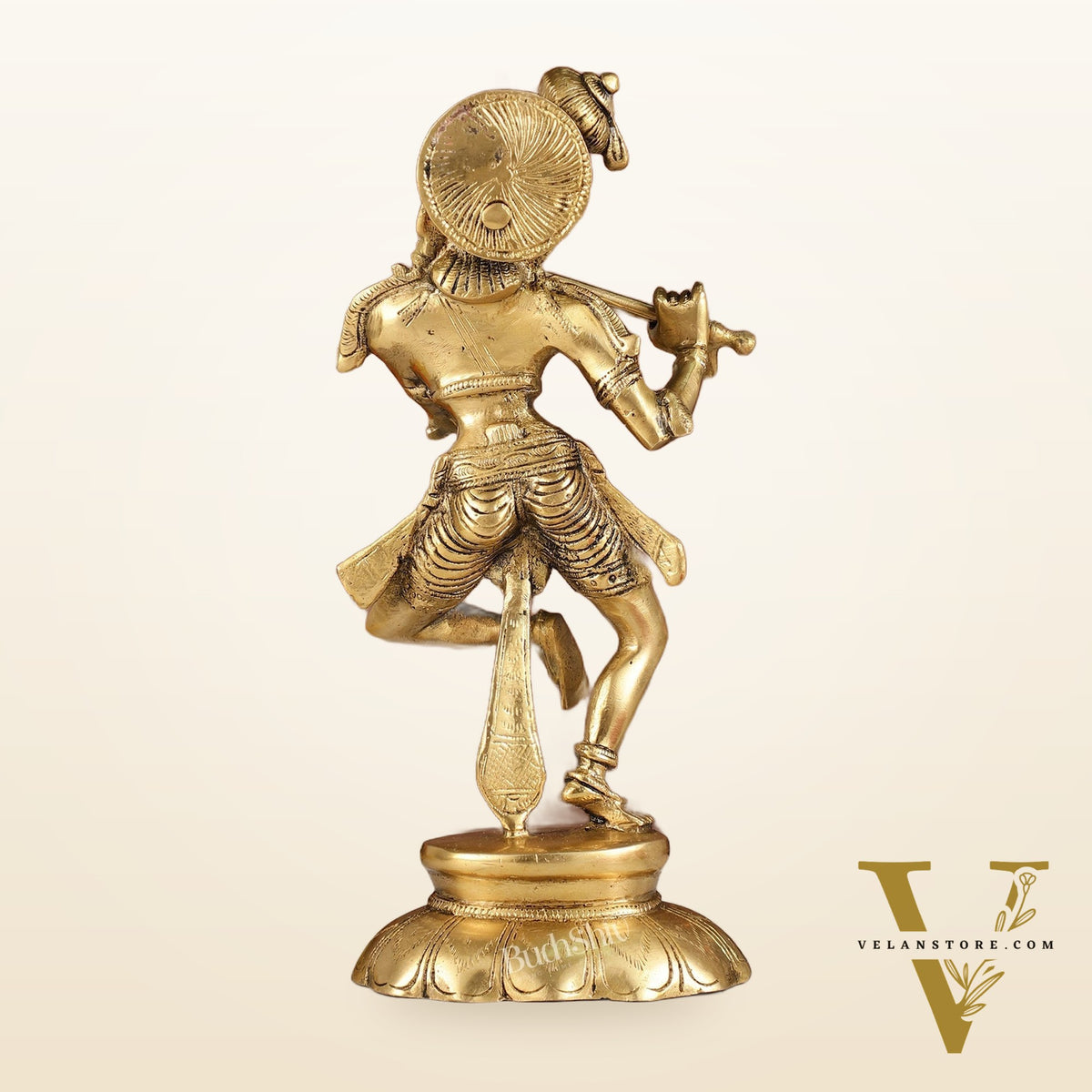 Brass Dancing Krishna idol 12"