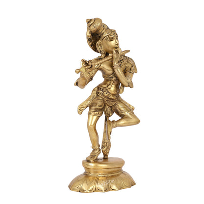Brass Dancing Krishna idol 12"