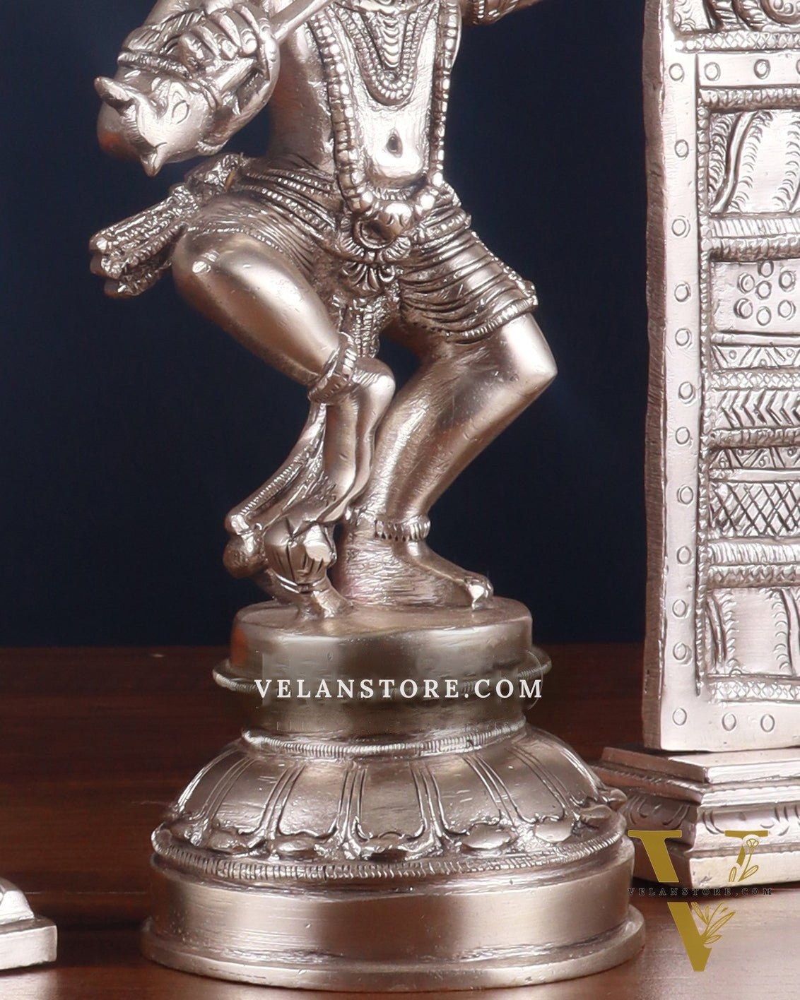 Brass Dancing Lord Krishna & Silver-Plated Prabhavali Arch Frame – Divine Combo 17"