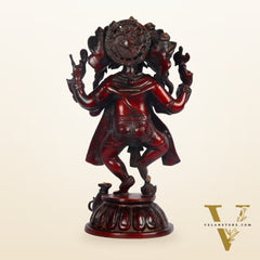 Brass Dancing Panchmukhi Ganesha Statue - 15 Inches