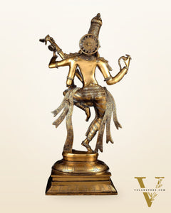 Brass Dancing Saraswati Idol 32"