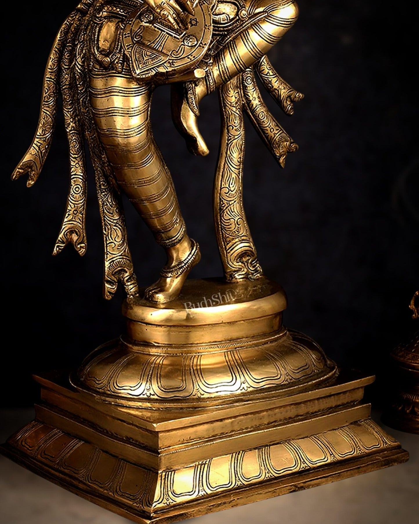 Brass Dancing Saraswati Idol 32"