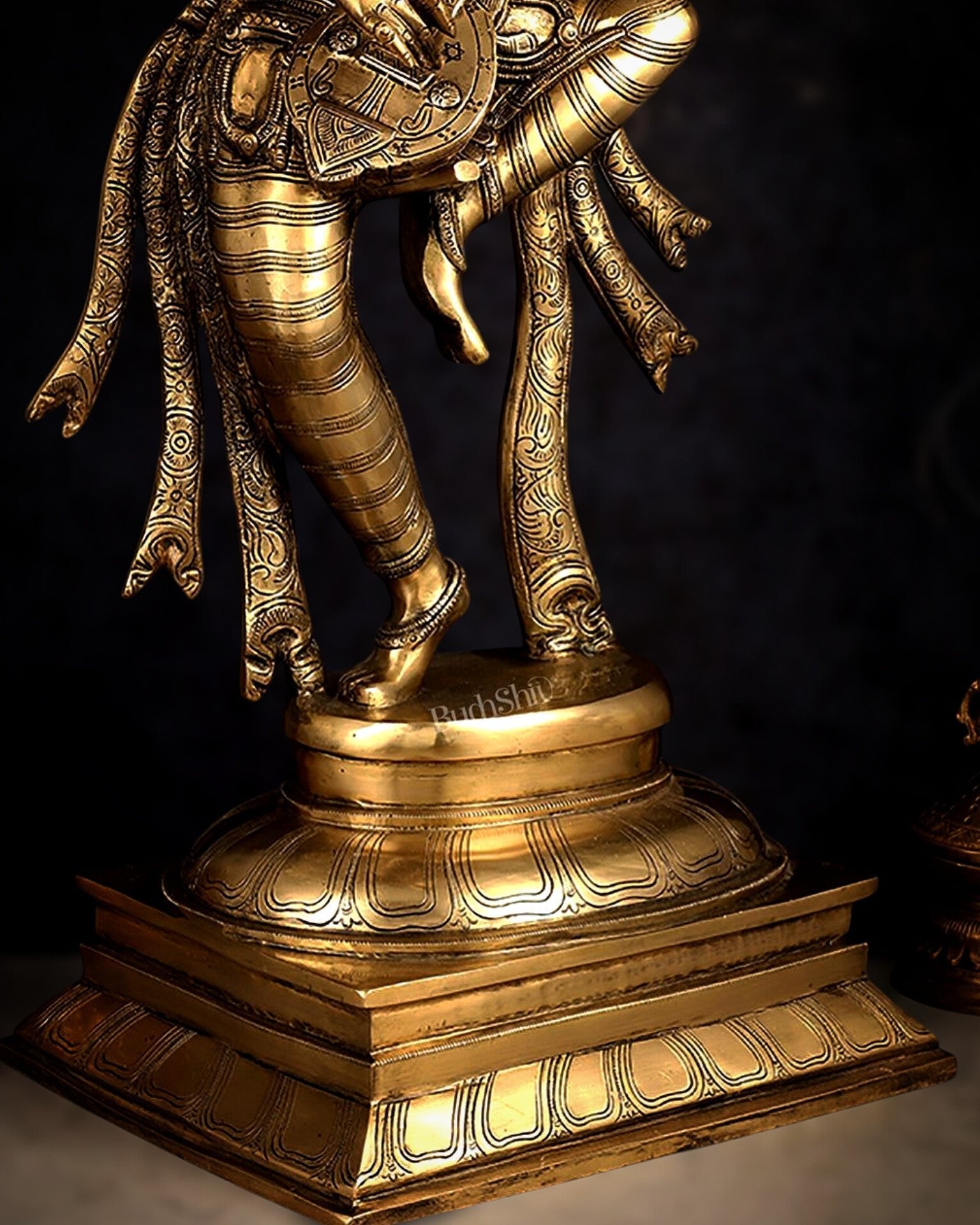 Brass Dancing Saraswati Idol 32"