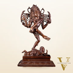 Brass Dancing Shiva Nataraja statue 14" Dark Brown