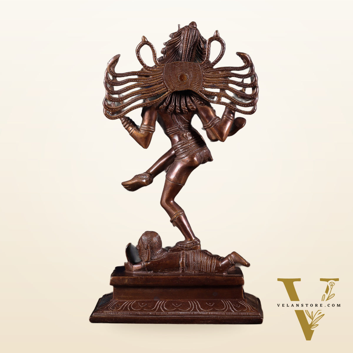 Brass Dancing Shiva Nataraja statue 14" Dark Brown