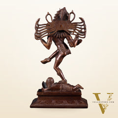 Brass Dancing Shiva Nataraja statue 14" Dark Brown