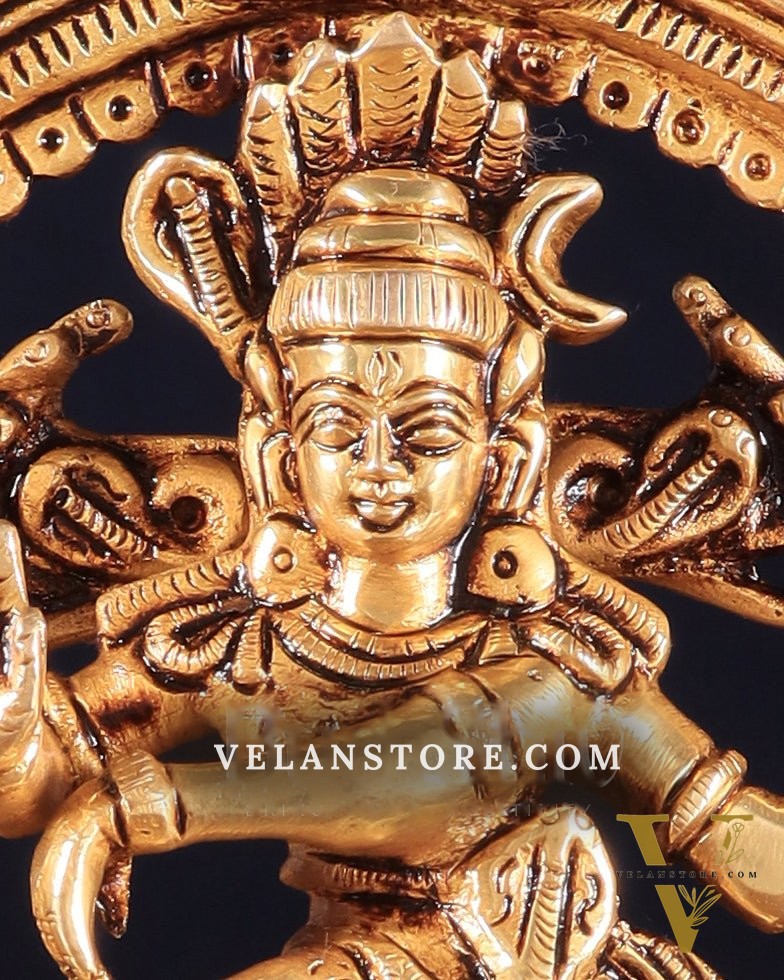 Brass Dancing Shiva Nataraja Statue – 9" x 7.5" x 2.5" | God of Dance