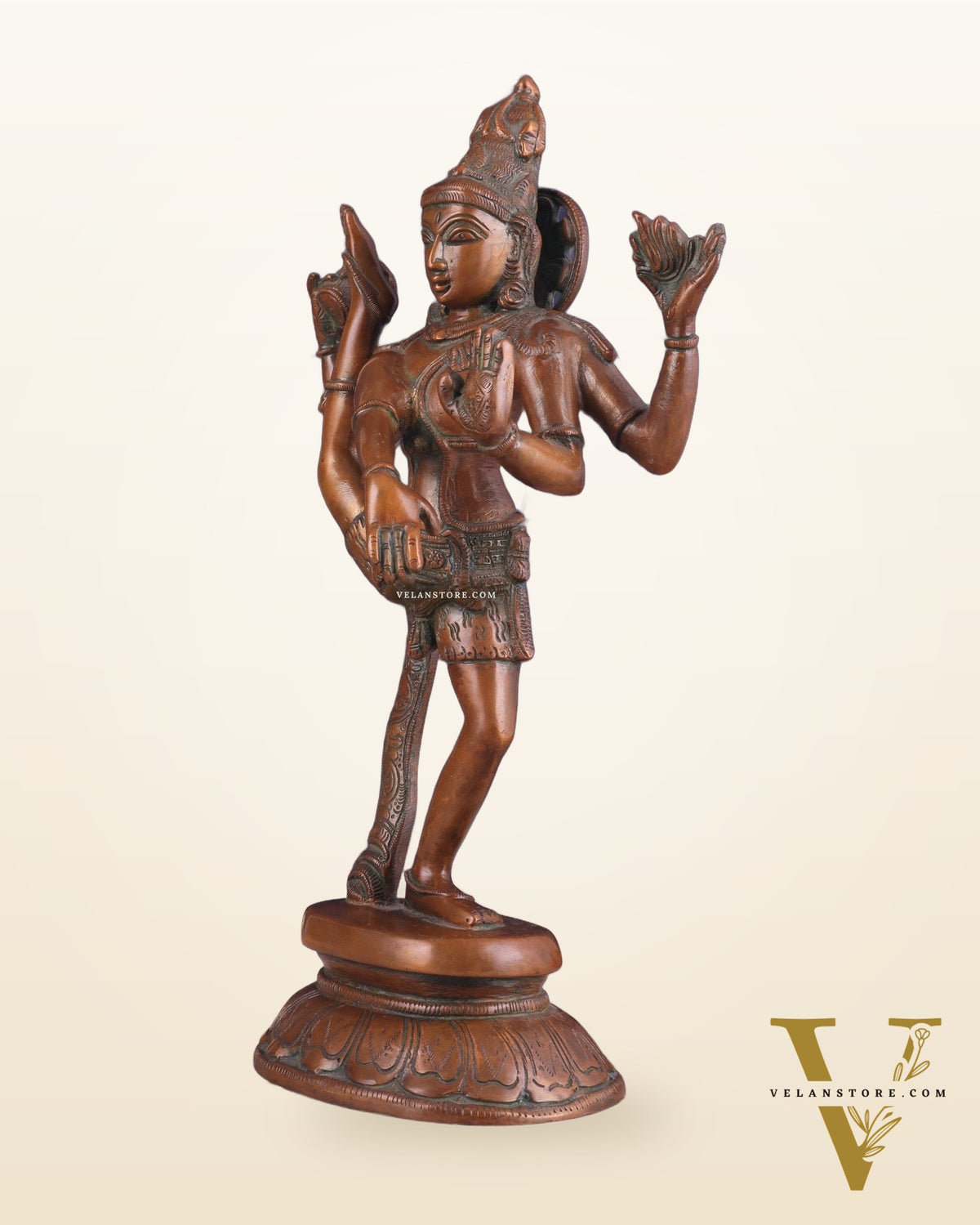 Brass Dancing Shiva Rudratandava Sculpture - Vintage Tone
