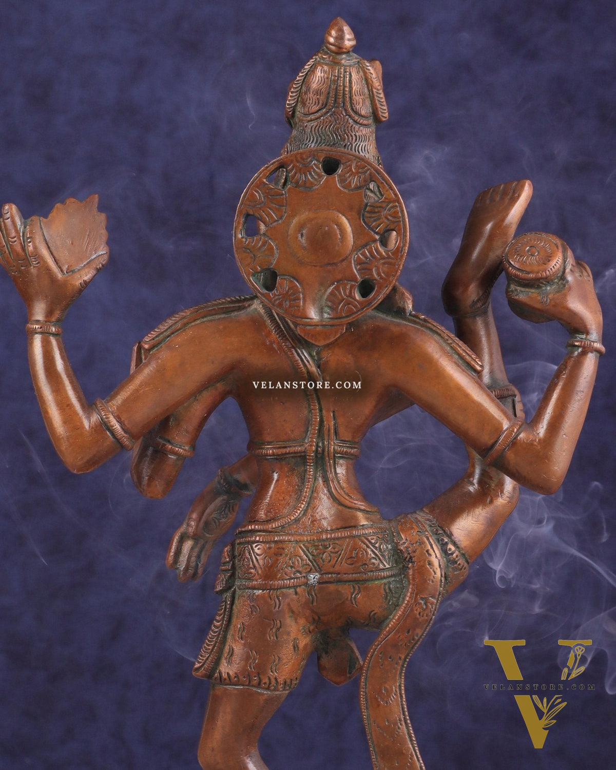 Brass Dancing Shiva Rudratandava Sculpture - Vintage Tone