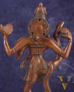 Brass Dancing Shiva Rudratandava Sculpture - Vintage Tone