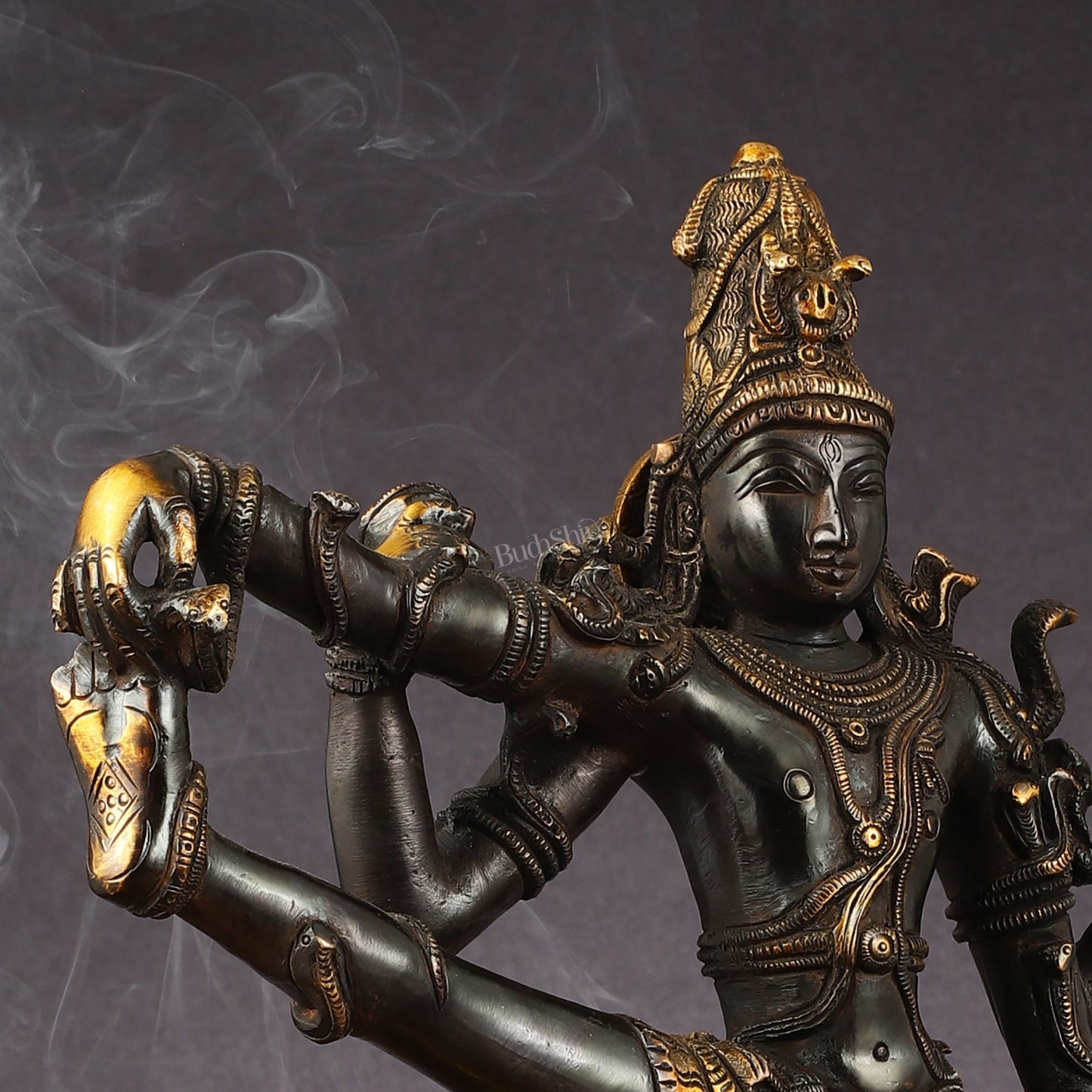 Brass Dancing Shiva Statue - Black finish - 18 "
