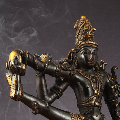 Brass Dancing Shiva Statue - Black finish - 18 "