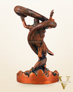 Brass Dancing Shiva Surrounded by Vasuki - Excellent Statue brown tone