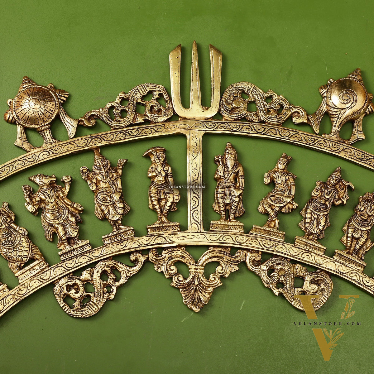 Brass Dashavatar Wall hanging 25" wide