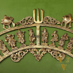 Brass Dashavatar Wall hanging 25" wide