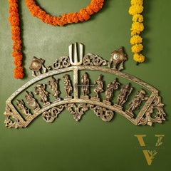 Brass Dashavatar Wall hanging 25" wide