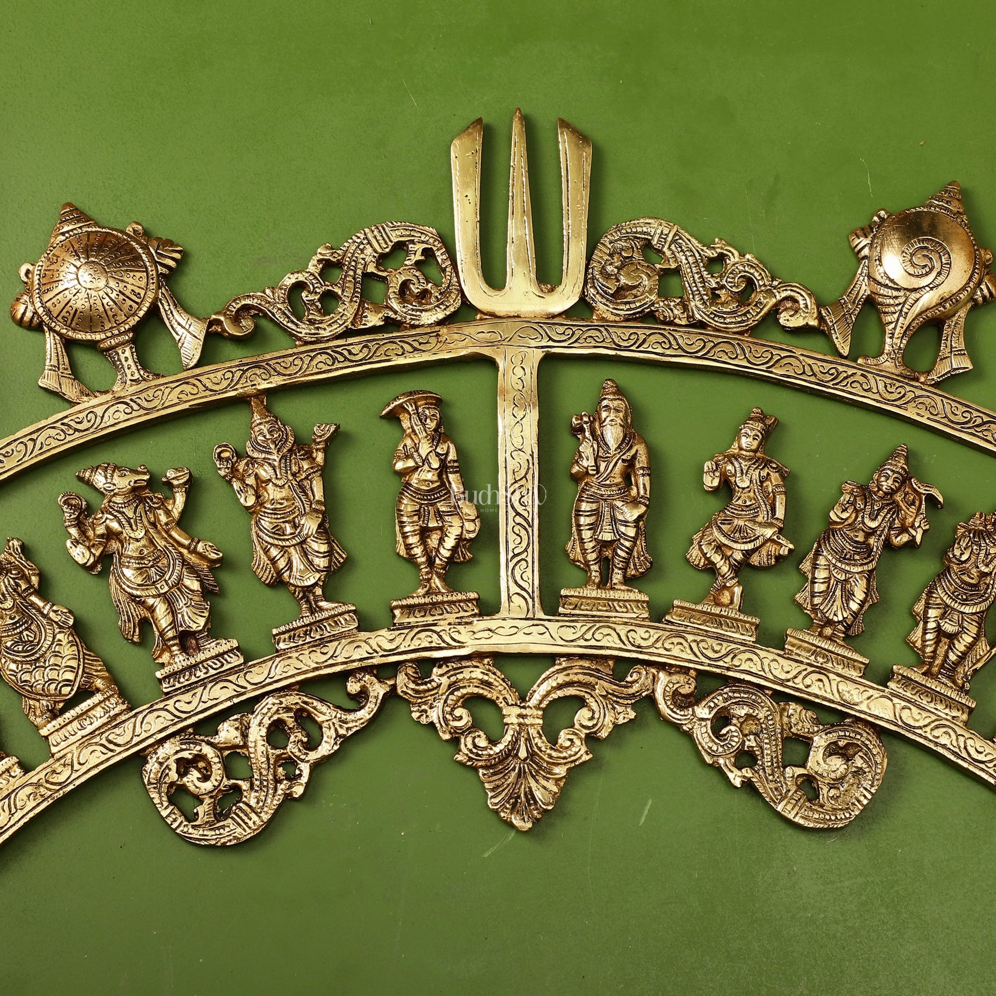 Brass Dashavatar Wall hanging 25" wide