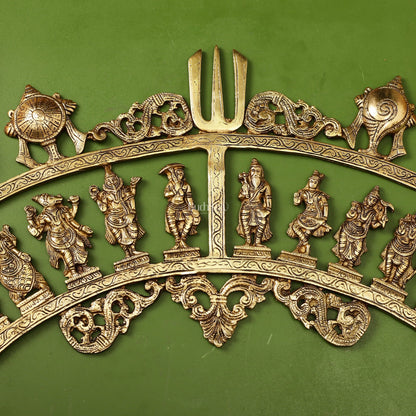 Brass Dashavatar Wall hanging 25" wide