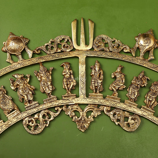 Brass Dashavatar Wall hanging 25" wide