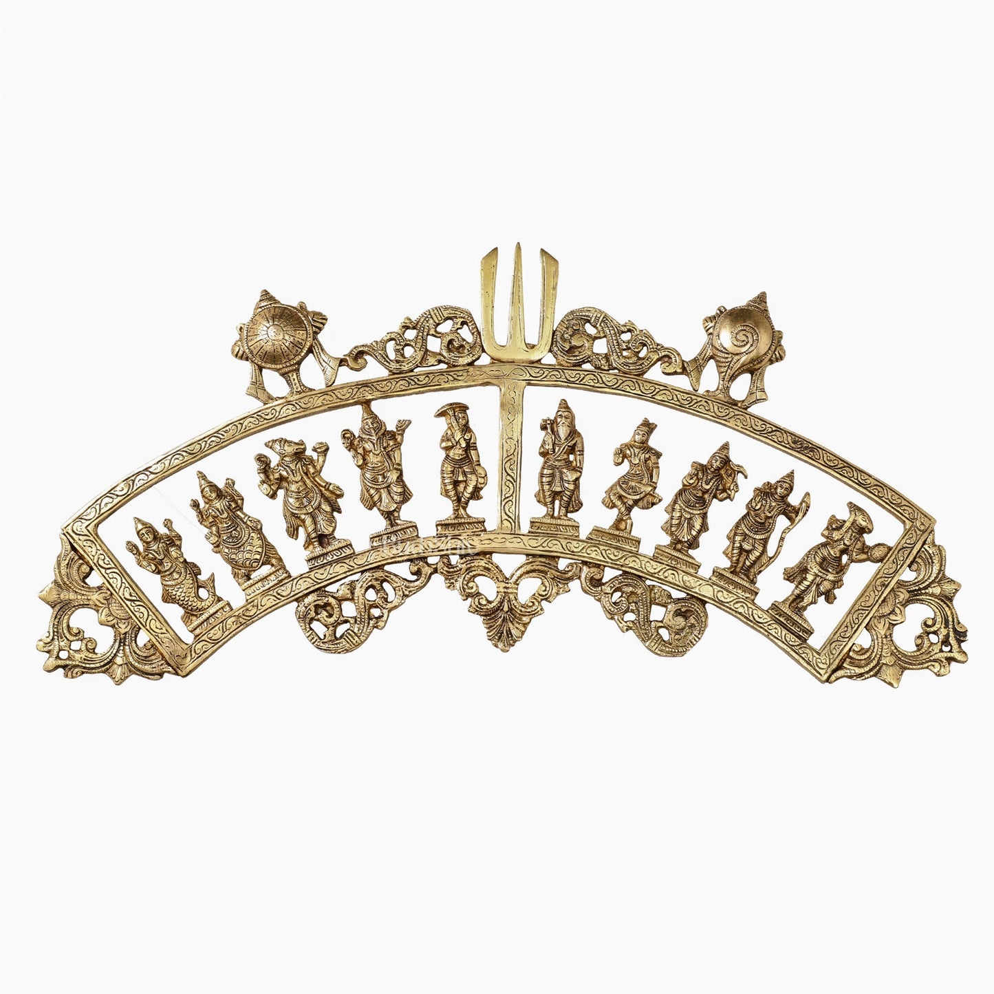 Brass Dashavatar Wall hanging 25" wide