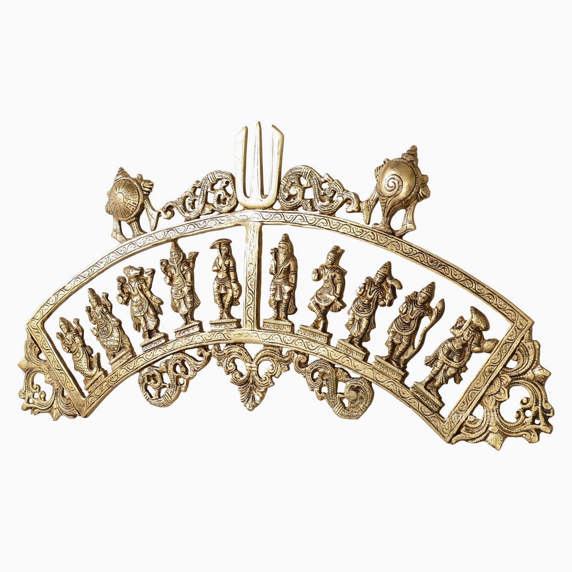 Brass Dashavatar Wall hanging 25" wide