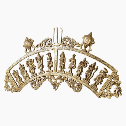 Brass Dashavatar Wall hanging 25" wide