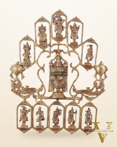 Brass Dashavatar Wall Hanging with Tirupati Balaji – 20"x 21.5"