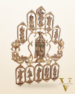 Brass Dashavatar Wall Hanging with Tirupati Balaji – 20"x 21.5"