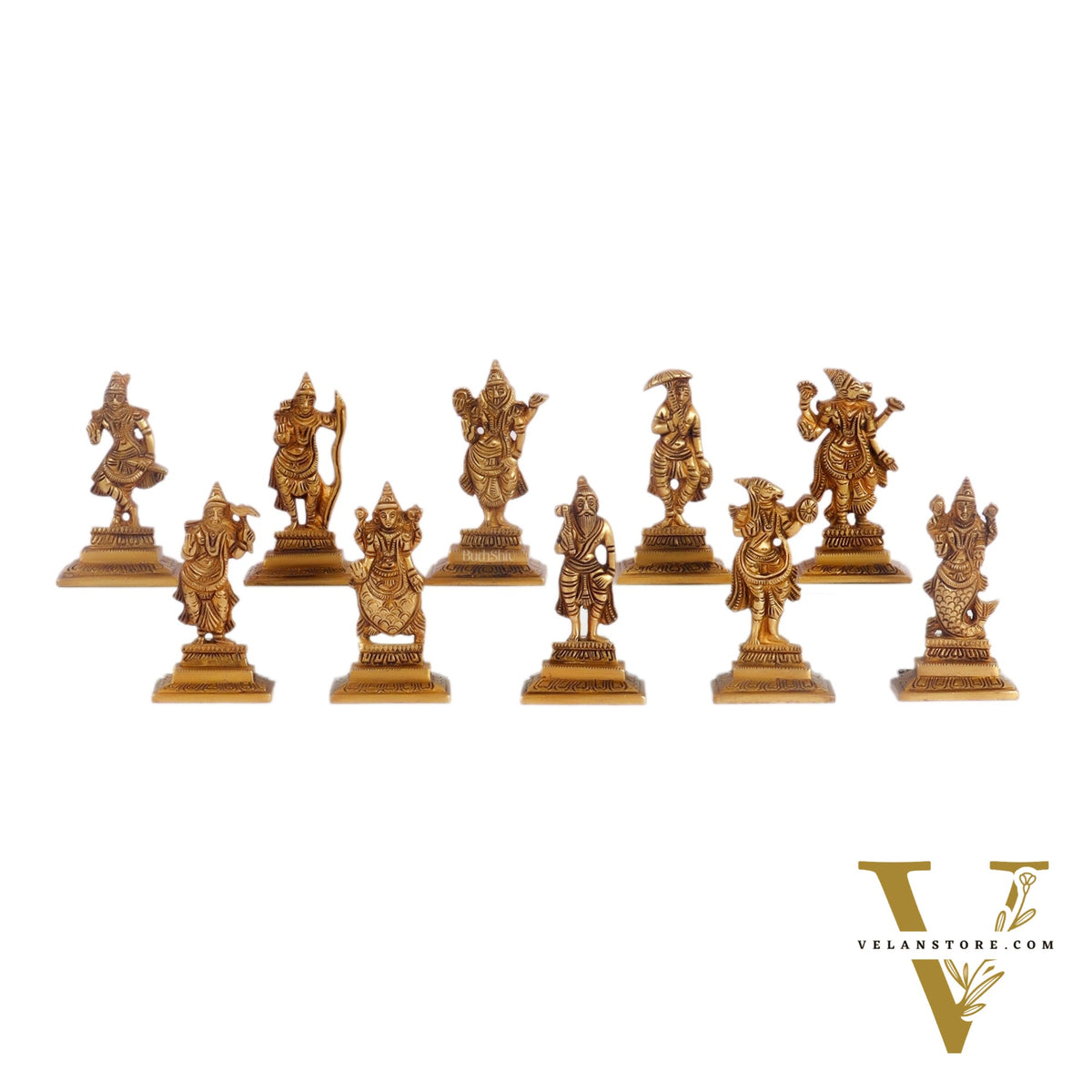 Brass Dashavatara idols 4.5 inches