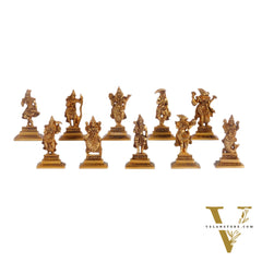 Brass Dashavatara idols 4.5 inches