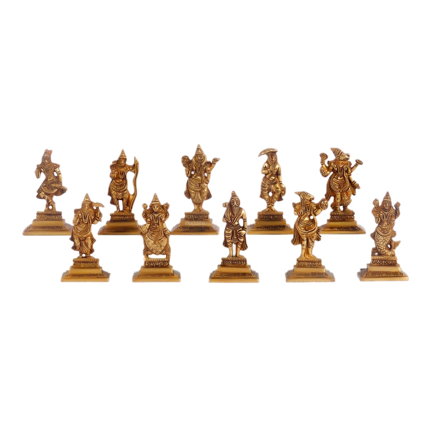 Brass Dashavatara idols 4.5 inches