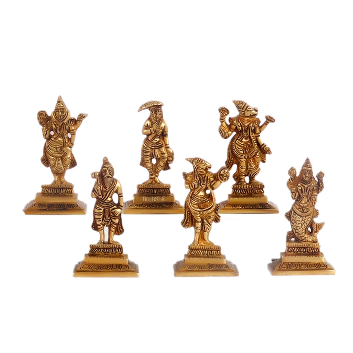 Brass Dashavatara idols 4.5 inches