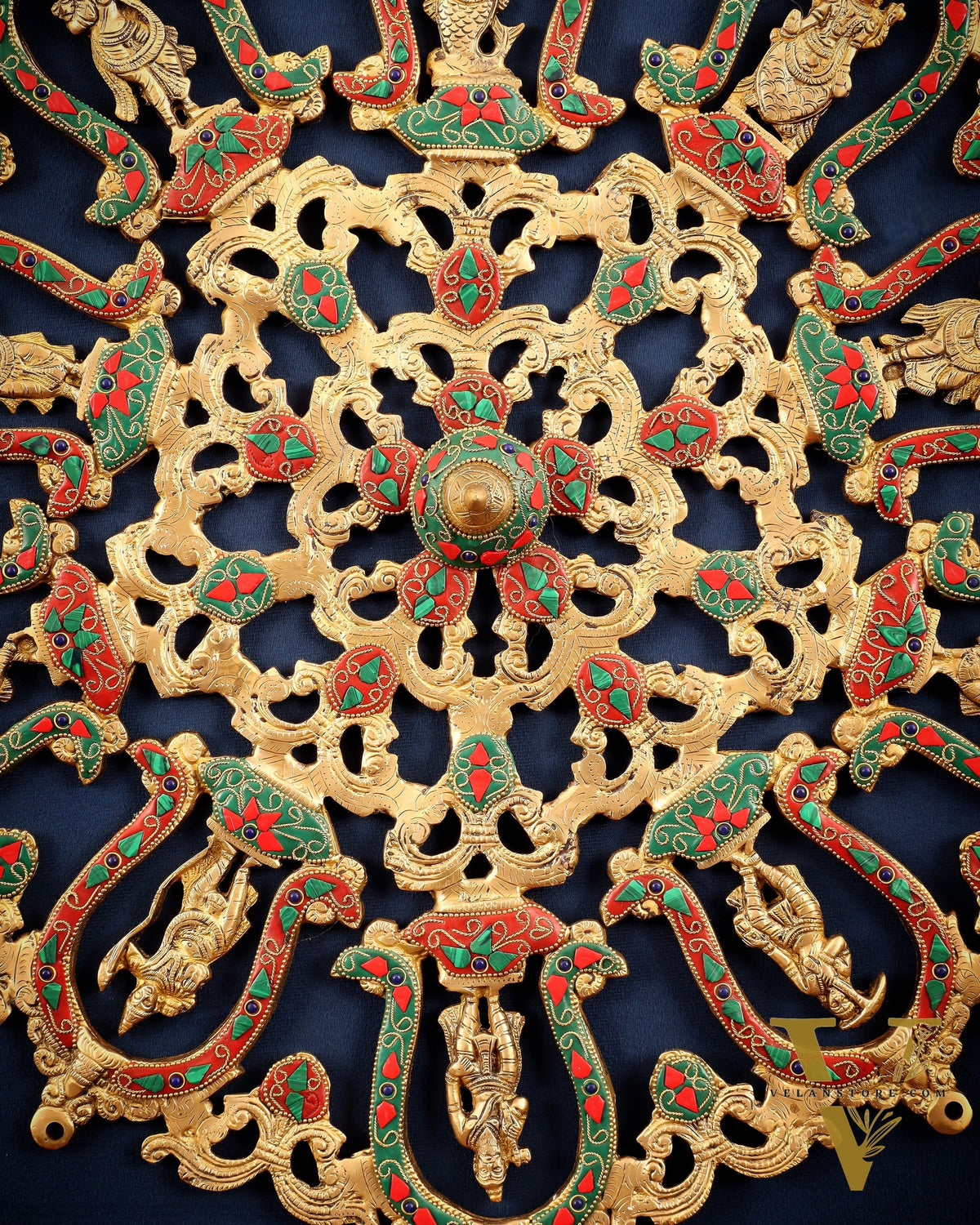 Brass dashavataram Wall hanging 25" with meenakari