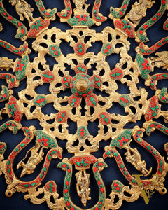 Brass dashavataram Wall hanging 25" with meenakari