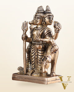Brass Dattatreya with Dog Idol 4.5"