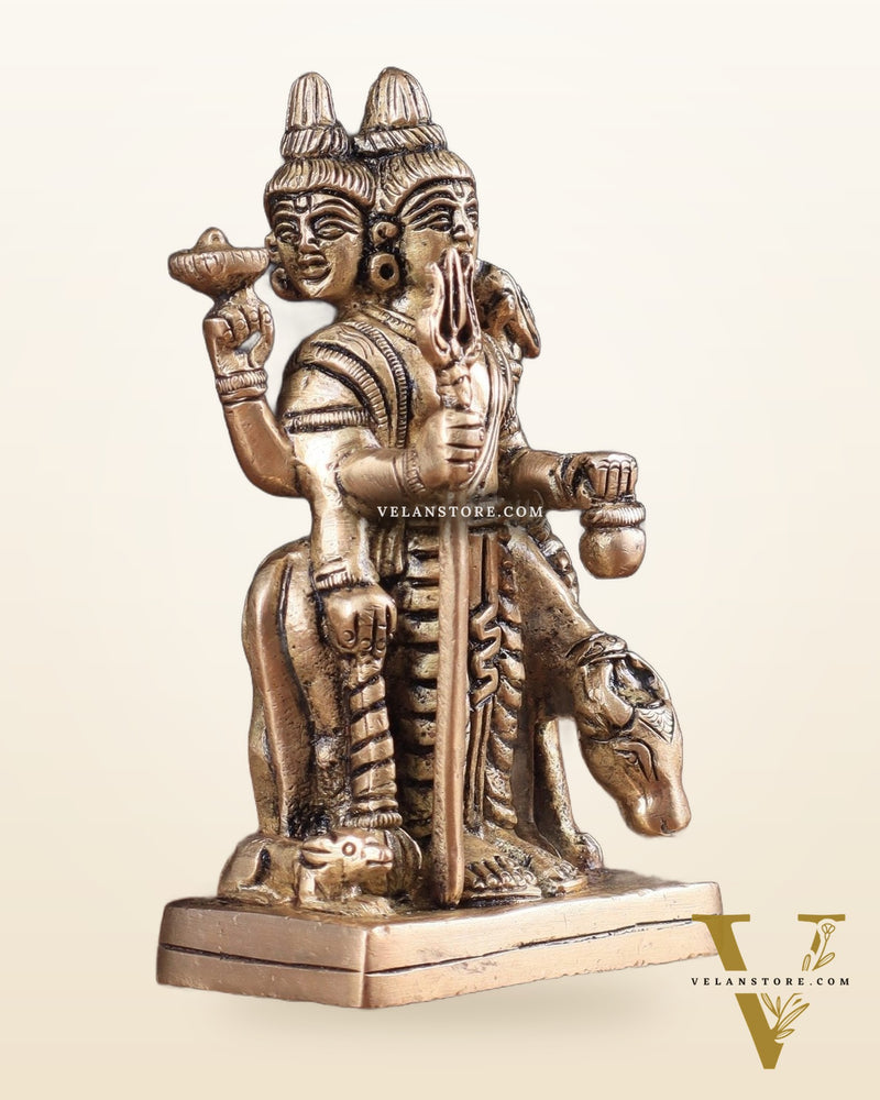 Brass Dattatreya with Dog Idol 4.5"