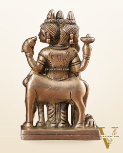 Brass Dattatreya with Dog Idol 4.5"