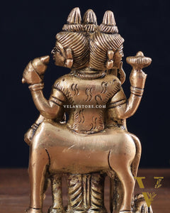 Brass Dattatreya with Dog Idol 4.5"